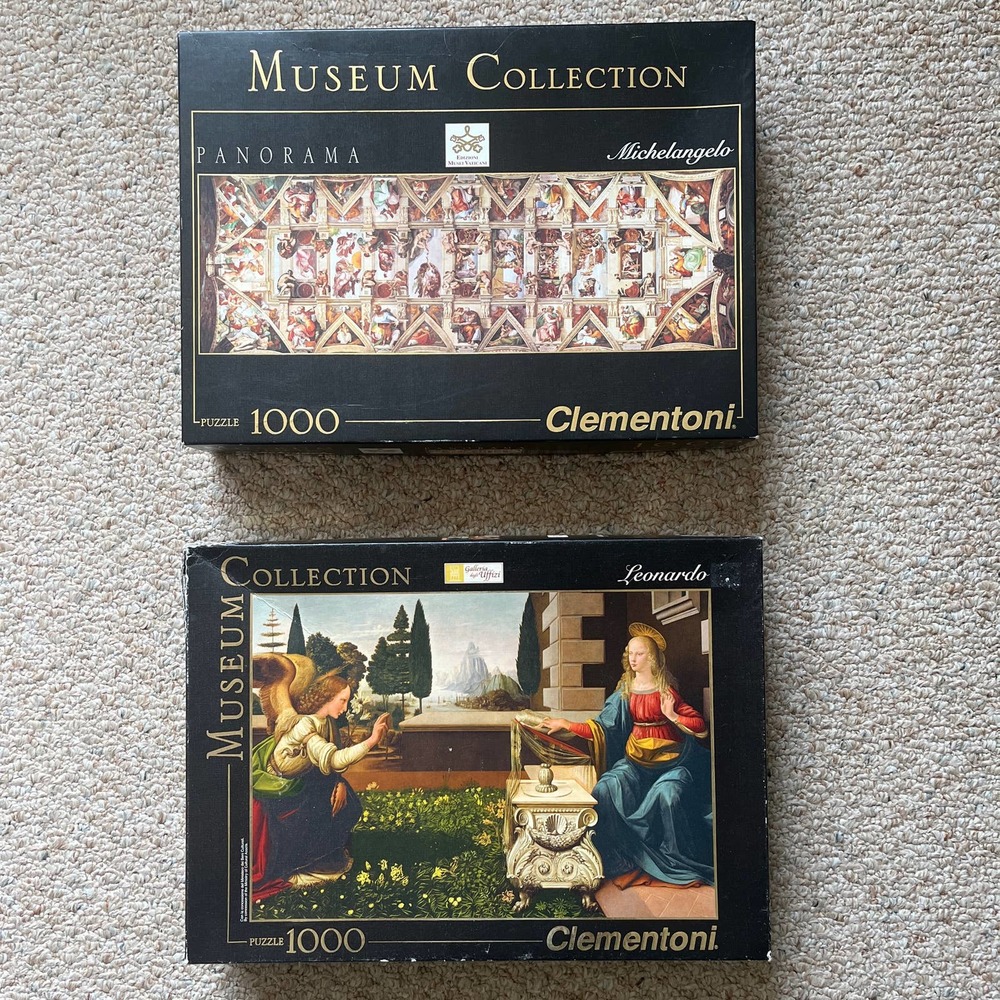Lot of two 1,000 piece museum collection jigsaw puzzles. GUC